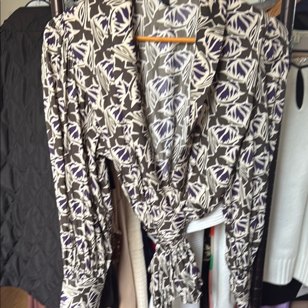 Diane von Furstenberg Floral Wrap Blouse